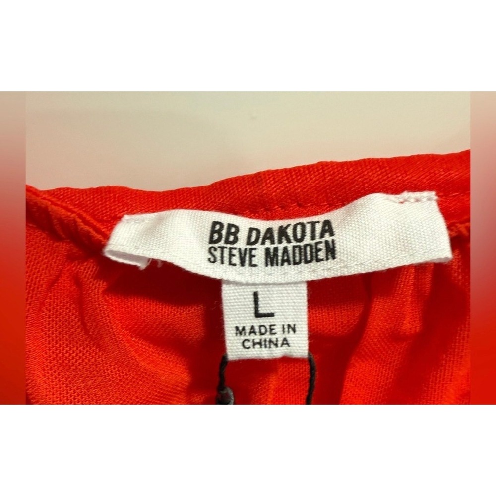 BB Dakota Steve Madden Womens Red Ruched Mesh Bodycon Mini Dress Large - Picture 3 of 4